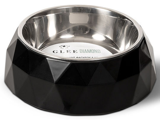 Glee Stainless Steel Bowl Food & Water for Dog & Cat with Base 350ml in Black Color