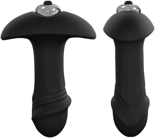 Smd Vibe Arrow Single Speed Butt Plug Removable Vibrating Bullet Πρωκτική Σφήνα Bullet Δονητή 9cm Black