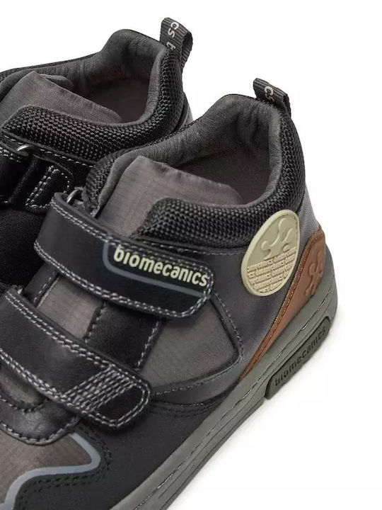 Anatomical Leather Kids Boots with Velcro Black