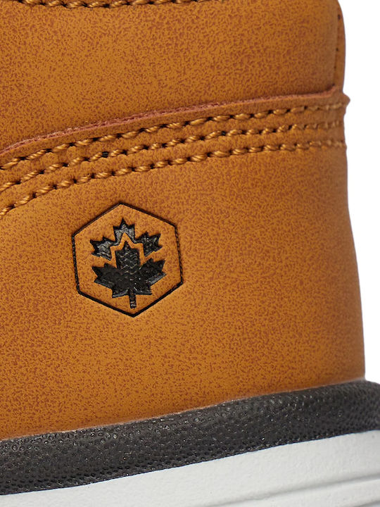 Alvis Leather Kids Boots with Velcro Tabac Brown