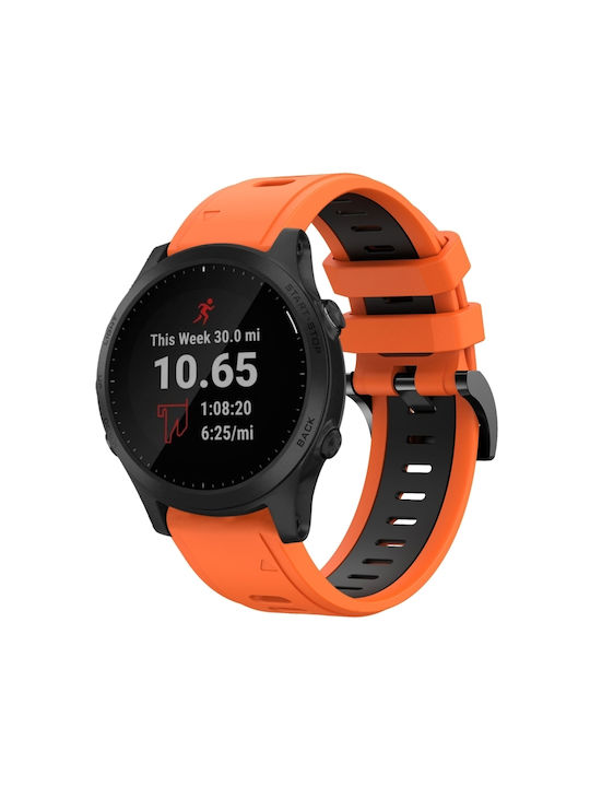 Garmin Forerunner 945 22mm Δίχρωμο Αθλητικό Λουράκι Σιλικόνης Ρολόι Πορτοκαλί+μαύρο Garmin Forerunner 945 22mm Δίχρωμο Αθλητικό Λουράκι Σιλικόνης Ρολόι Πορτοκαλί+μαύρο