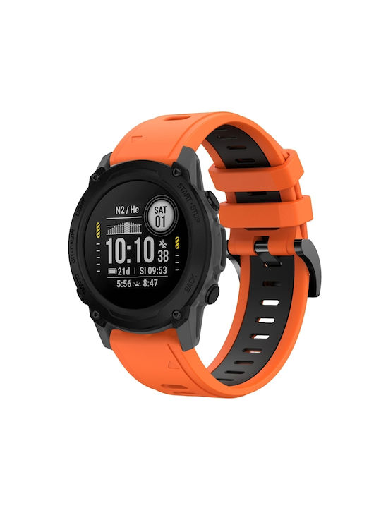 Garmin Descent G1 22mm Δίχρωμο Αθλητικό Μπρασελέ Σιλικόνης Πορτοκαλί+μαύρο Garmin Descent G1 22mm Δίχρωμο Αθλητικό Μπρασελέ Σιλικόνης Πορτοκαλί+μαύρο