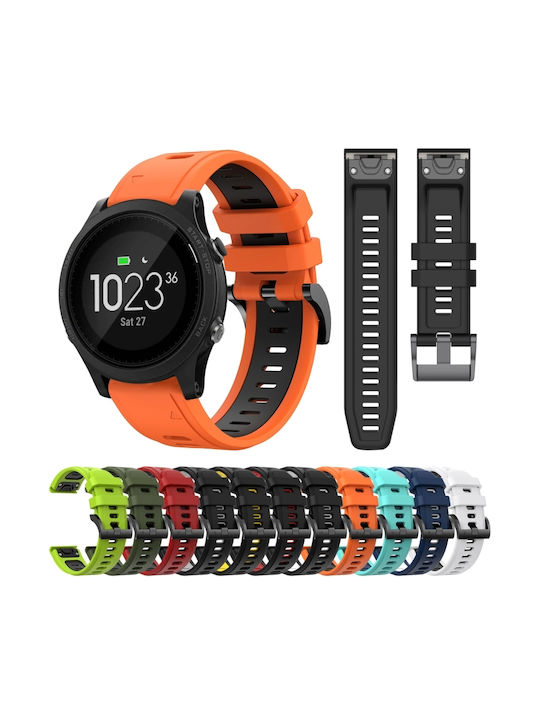 Garmin Forerunner 935 22mm Two-Tone Sports Silicone Watch Strap Orange+Black