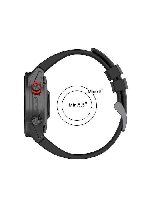 Garmin Fenix 5 Plus 22mm Two-Tone Sports Silicone Watch Strap Black+Red