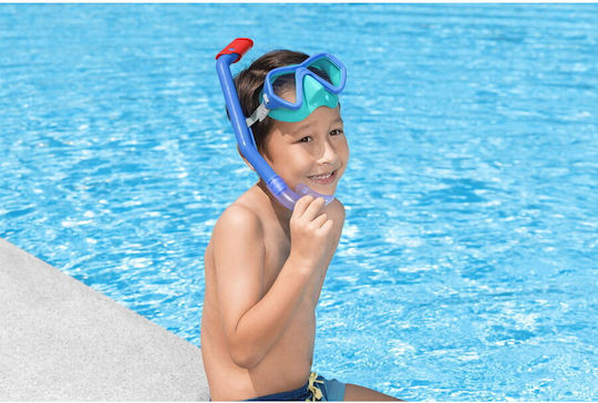 Bestway Tech Pro Taucher Maske Silikon mit Schnorchel Blau