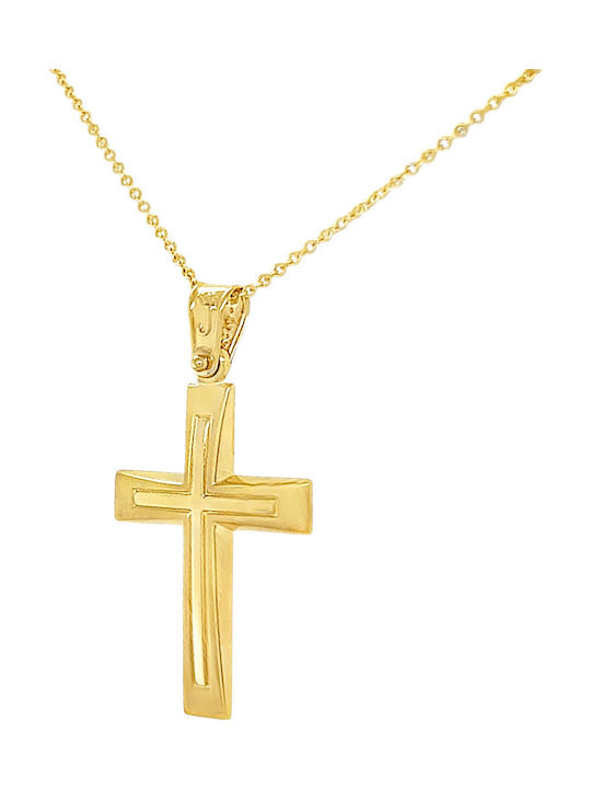 Xryseio Women's Gold Cross 14K Double Sided