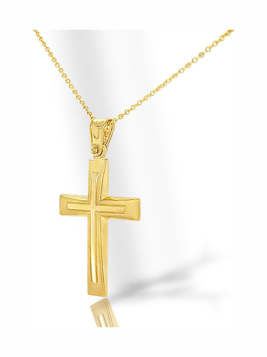 Xryseio Women's Gold Cross 14K Double Sided