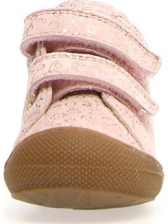 Ghete Copii din Suede cu Velcro Roz