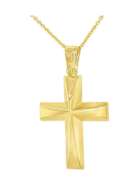 Xryseio Women's Gold Cross 14K Double Sided