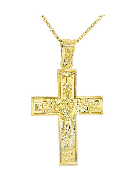 Xryseio Women's Gold Cross 14K Double Sided