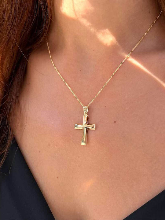 Xryseio Women's Gold Cross 14K Double Sided
