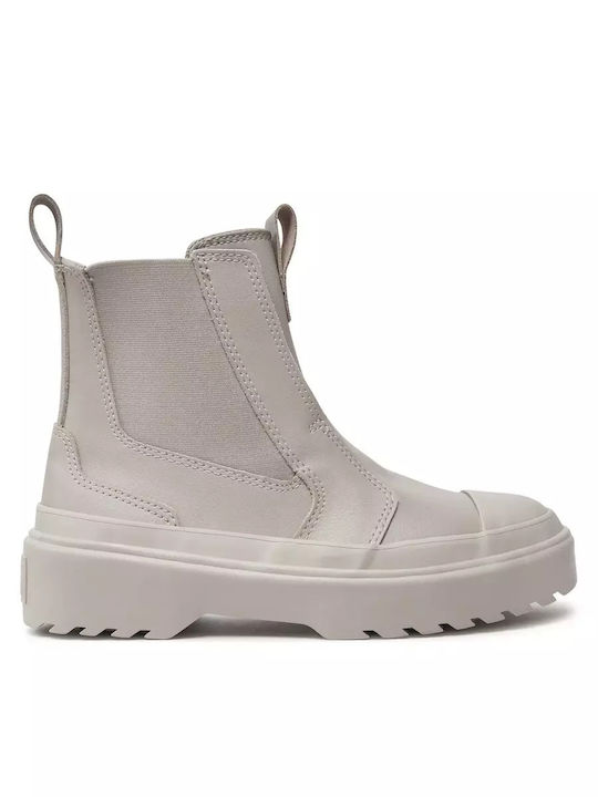 Chuck Taylor All Star Δερμάτινα Παιδικά Μποτάκια Μπεζ