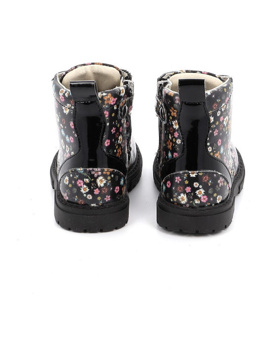 Anatomical Leather Kids Boots with Zipper Si Luc Flower