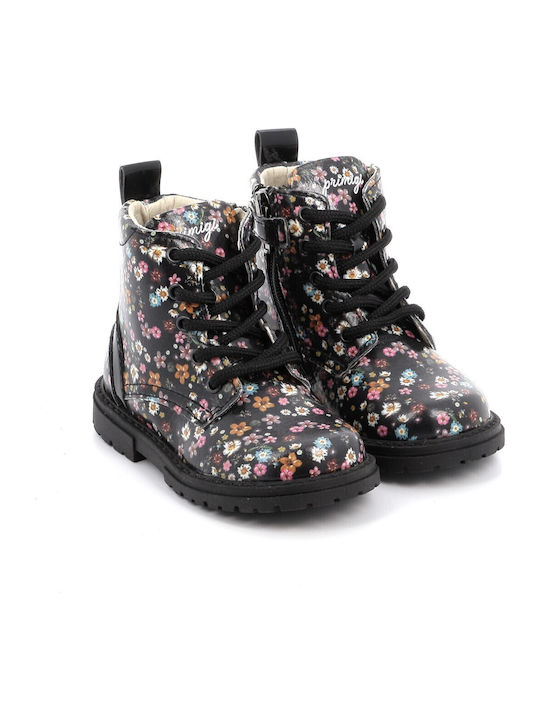Anatomical Leather Kids Boots with Zipper Si Luc Flower