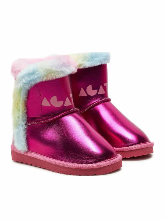 Kids Snow Boots with Velcro Fuchsia