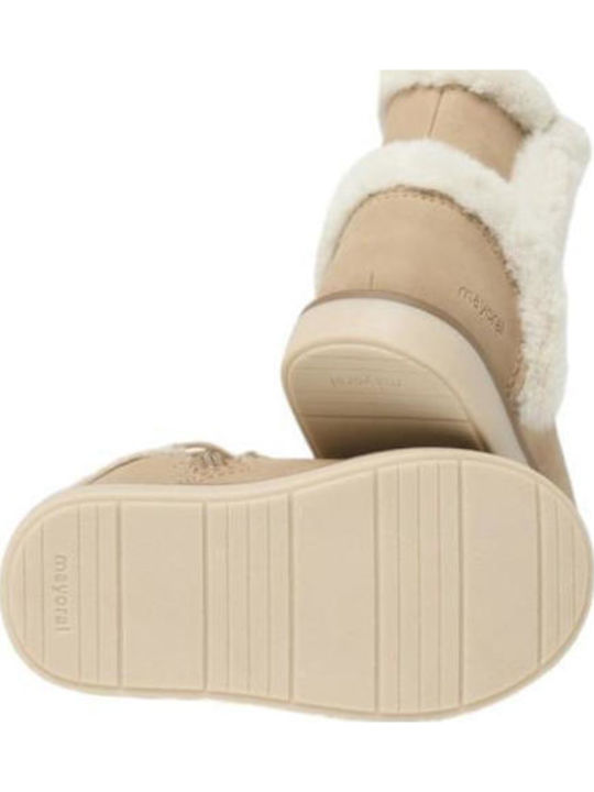 Suede Kinderstiefeletten mit Reißverschluss Beige