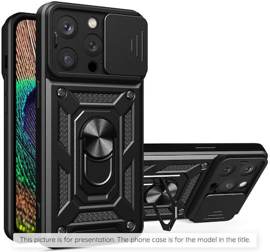 Husă Realme GT 7 Skyddar Innovation Camshield Set Autocolante Inel Magnetic Negru
