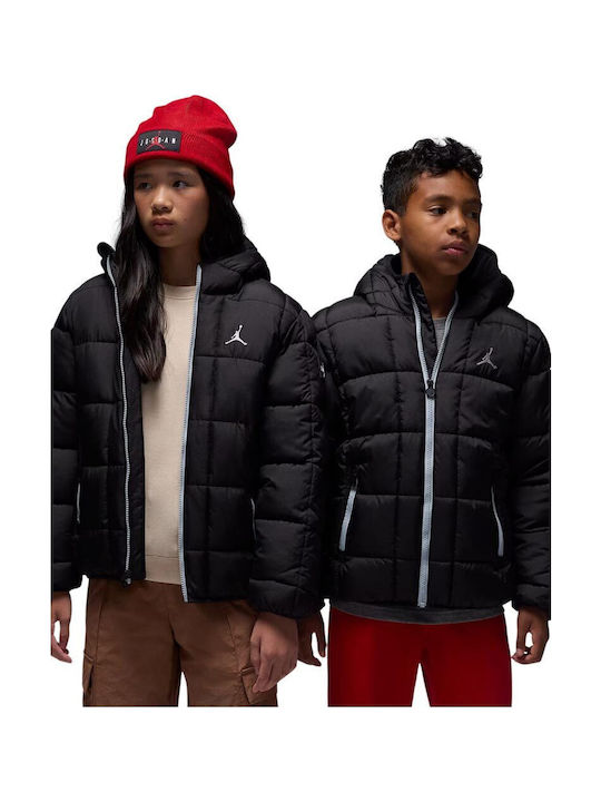 Kids' Sports Jacket with Lining & Hood Black