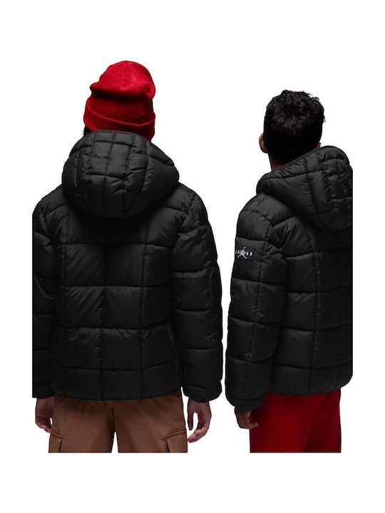 Kids' Sports Jacket with Lining & Hood Black