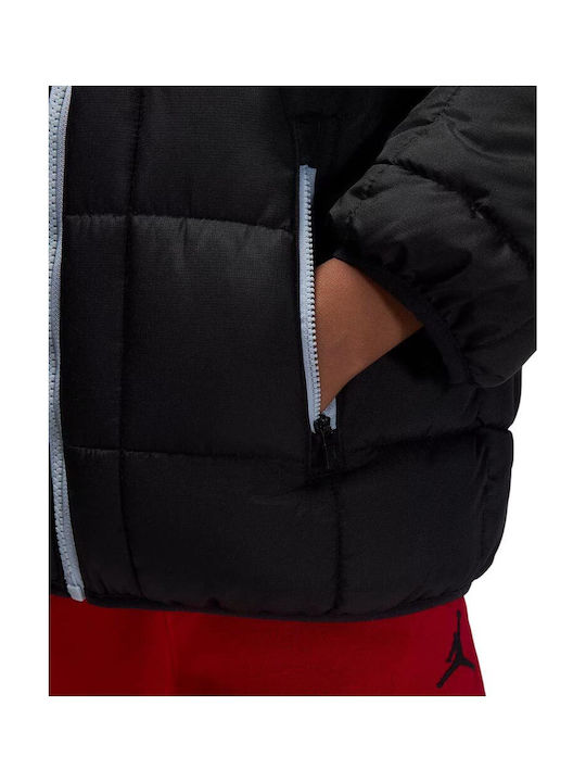 Kids' Sports Jacket with Lining & Hood Black