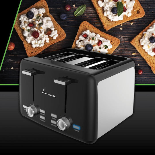 Fram Toaster 4 Slots 1500W Black