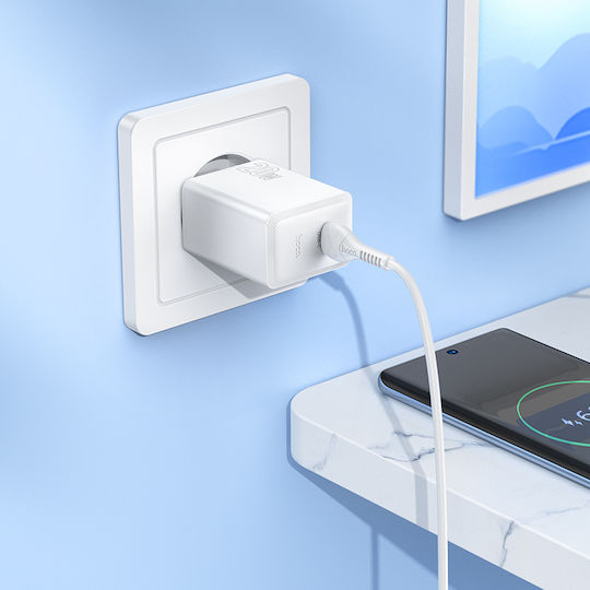 Hoco Charger Without Cable with USB-C Port 20W Power Delivery Whites (N68 Nuevo)