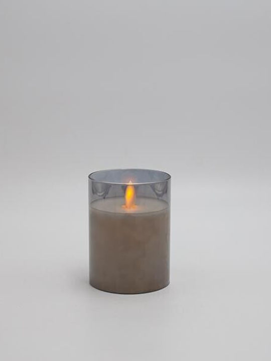 Eurolamp Christmas Glass Gray Battery Candle 10x7.5cm 2pcs
