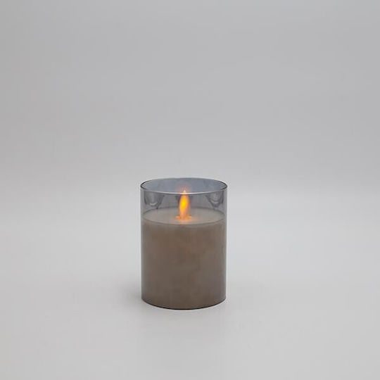 Eurolamp Christmas Glass Gray Battery Candle 10x7.5cm 2pcs