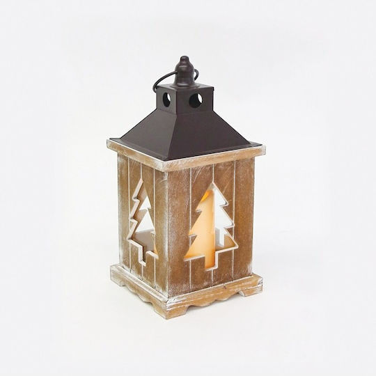 Aca Christmas Wood Battery Lantern 31x14cm