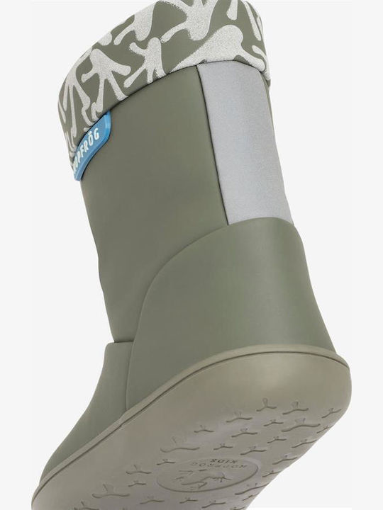 Leather Kids Boots Khaki