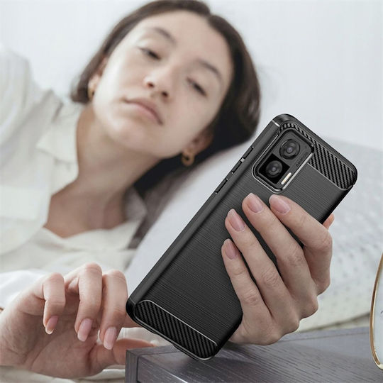 Umschlag Rückseite Silikon Schwarz (Motorola Edge 30)