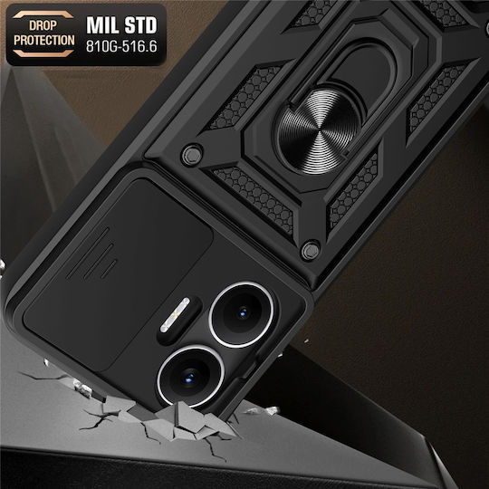 Techsuit Camshield Series Umschlag Rückseite Silikon Schwarz (Poco F7)