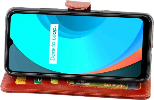 Калъф Портмоне Realme C11 Кафяв
