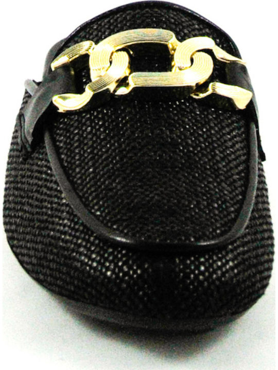 Flat Leather Mules in Black Color