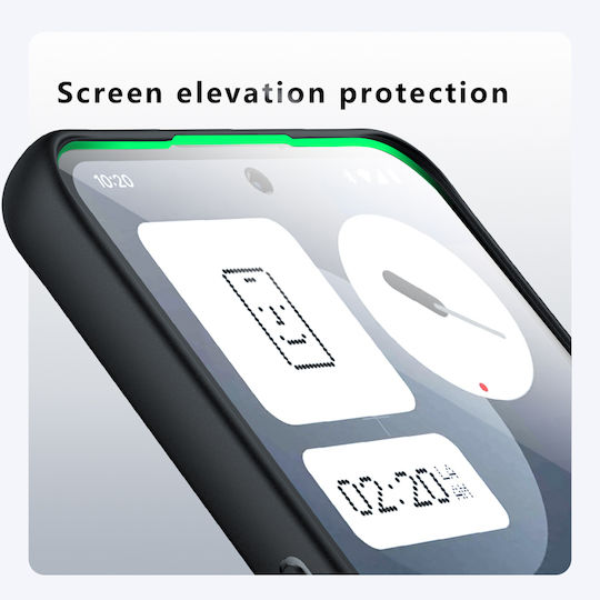 Techsuit Umschlag Rückseite Silikon Schwarz (Nothing Phone (3a))