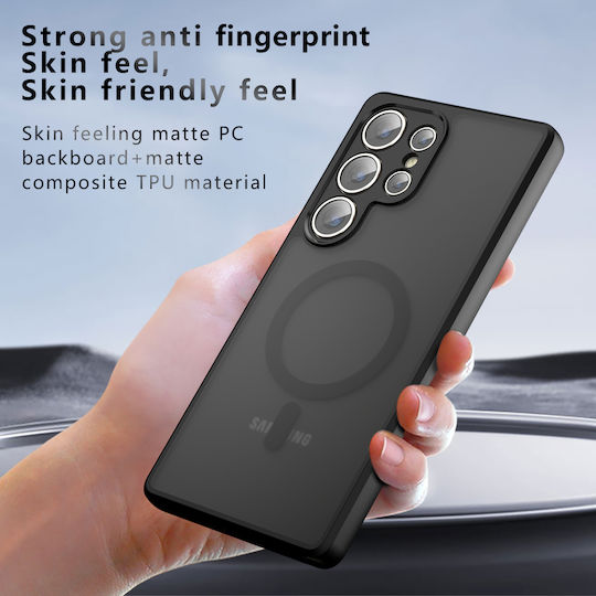 Techsuit Umschlag Rückseite Silikon Schwarz (Galaxy S25 Ultra,Samsung S25 Ultra)
