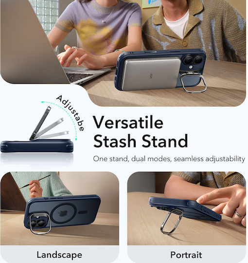 ESR Classic Hybrid Halolock Kickstand Umschlag Rückseite Metallisch Blau (iPhone 17)