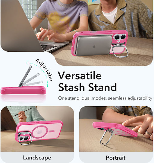 ESR Classic Hybrid Halolock Kickstand Umschlag Rückseite Metallisch Rosa (iPhone 17)