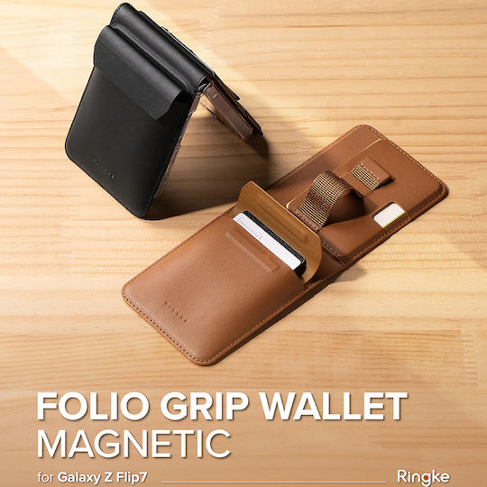 Ringke Folio Wallet Piele artificială Negru (Galaxy Z Flip7)