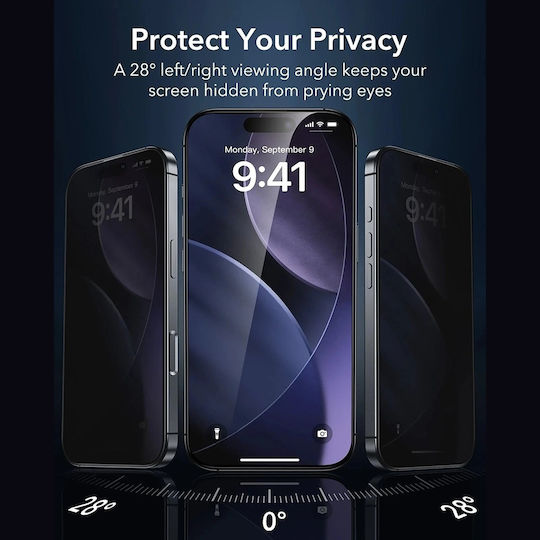 ESR Armorite Privatsphäre Displayschutzfolie 3Stück Schwarz (iPhone 17 / 17 Pro / 16 Pro)