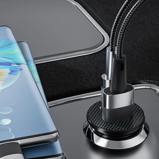 Techsuit Зарядно за кола 40W Бързо Зареждане с Портове: 1xUSB 1xType-C Черен Цвят