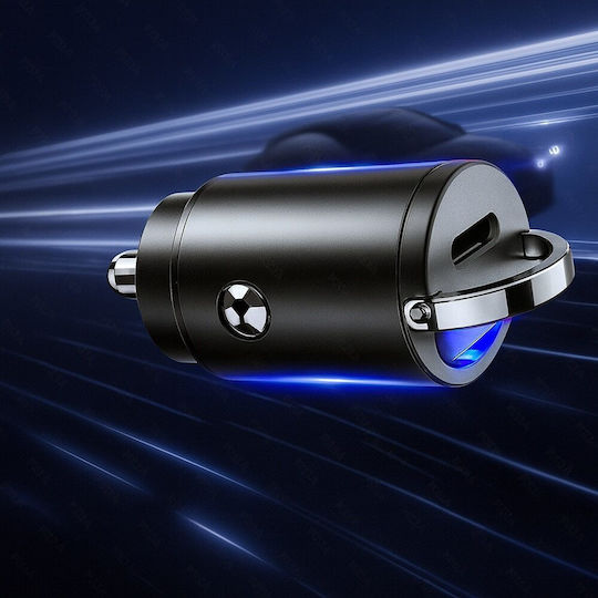 Techsuit Auto-Ladegerät 30W 3A Schnellladung mit einem Anschluss: 1xType-C Schwarz Farbe