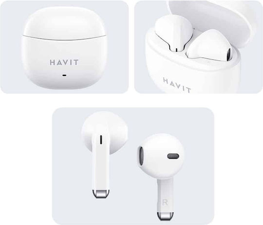 Havit TW941 In-ear Bluetooth Handsfree Căști cu Carcasă de Încărcare Alb