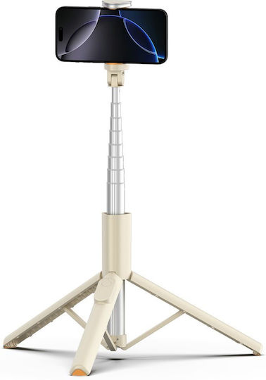 Tech-Protect L09s Selfie Stick Cell Phone Tripod Bluetooth Beige