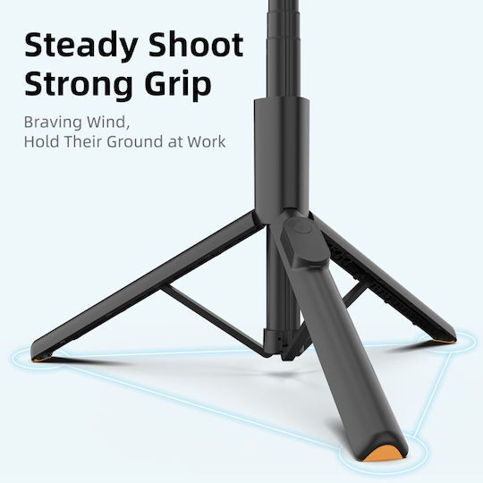 Tech-Protect L09s Selfie Stick Cell Phone Tripod Bluetooth Black