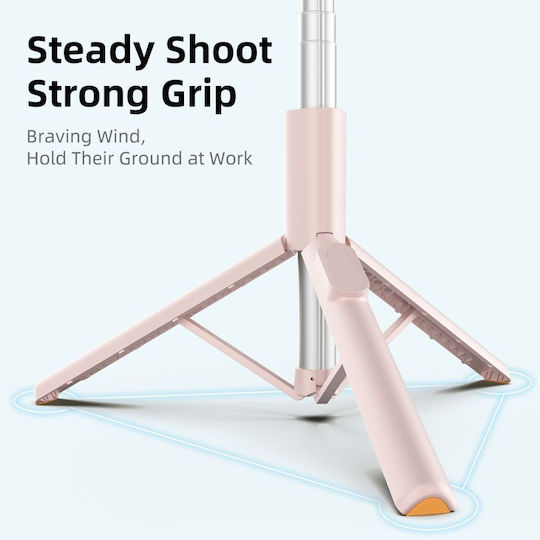 Tech-Protect L09s Selfie-Stick Handy-Stative Bluetooth-Rosa