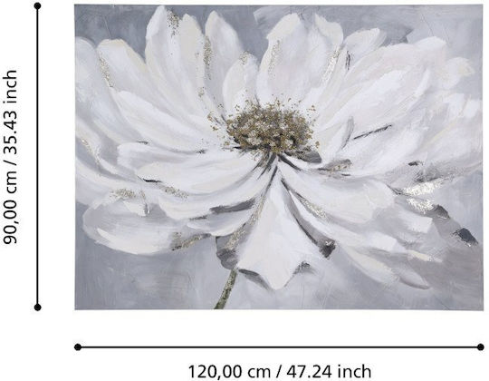 Canvas Painting White-Blue-Gold Flower Hand Painting Alaminos 423052 Eglo 423052