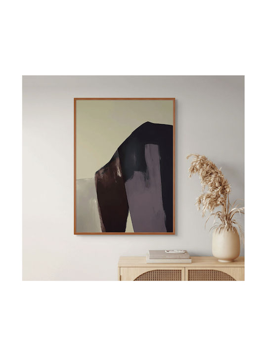 Πίνακας Ζωγραφικής Καμβά Beige Blue World 90x130 Cm