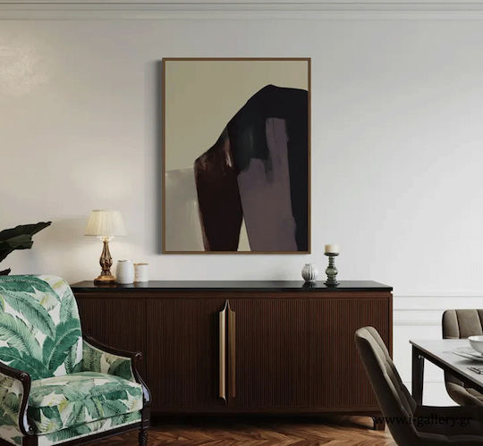 Πίνακας Ζωγραφικής Καμβά Beige Blue World 90x130 Cm