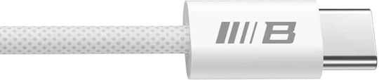 Blueo Braided USB 2.0 Cable USB-C male - USB-C 100W Λευκό 2m